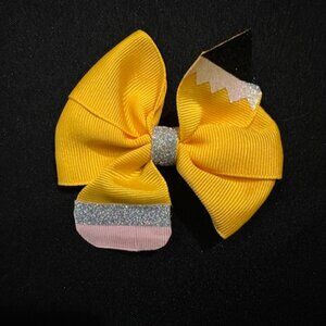 Mini Pencil 3 1/2" Pinwheel Bow  5B1988  Handmade NWT Boutique